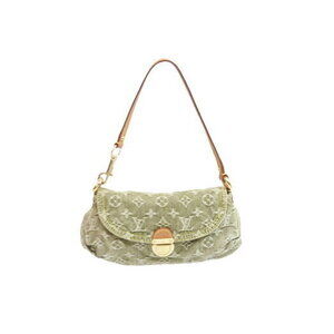 Louis Vuitton Pleaty Riken Monogram Denim Handbag khaki Green